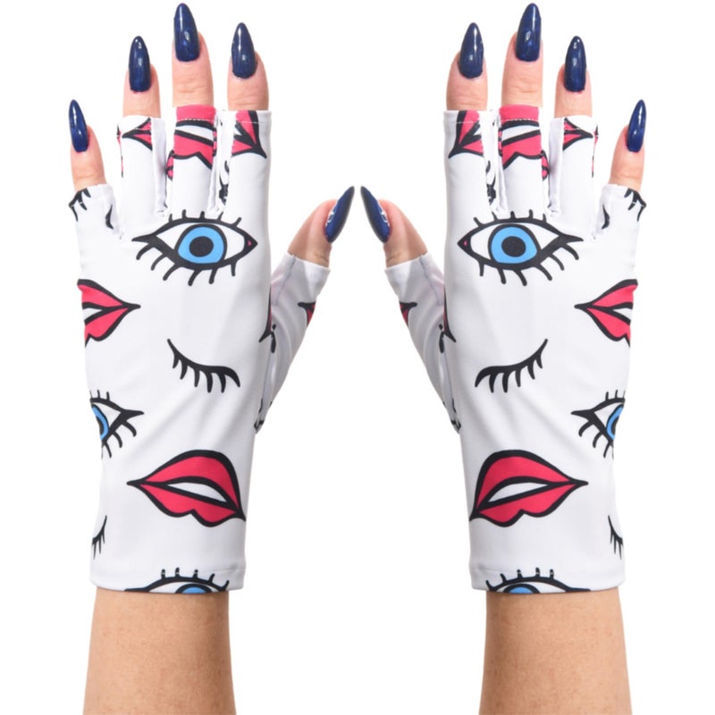 ManiGlovz - The Original UPF 50+ UV Light Protective Nail Gloves | Gel Manicure Gloves and Anti UV Fingerless Gloves for Women | Can be Used as Sun Protection Gloves for Driving | Lipstick and Lashes - Image 1